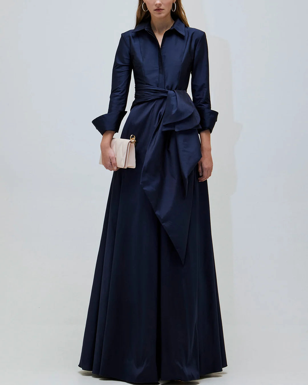 Formal Women's Dresses A-line With Long Sleeve Floor Length Free Custom Size Mother of the Bride Dress